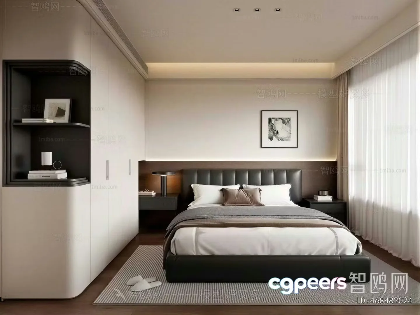 Cozy Modern Bedroom 3D Model – 6071 – VRAY Render