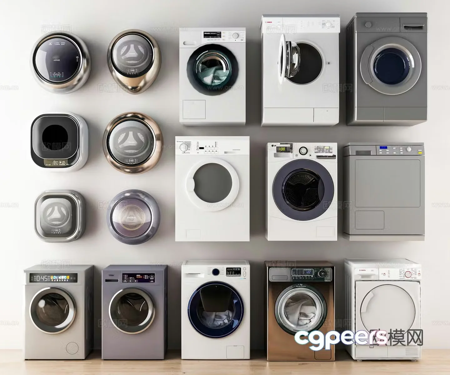 Drum washing machine wall-mounted washing machine 3d model