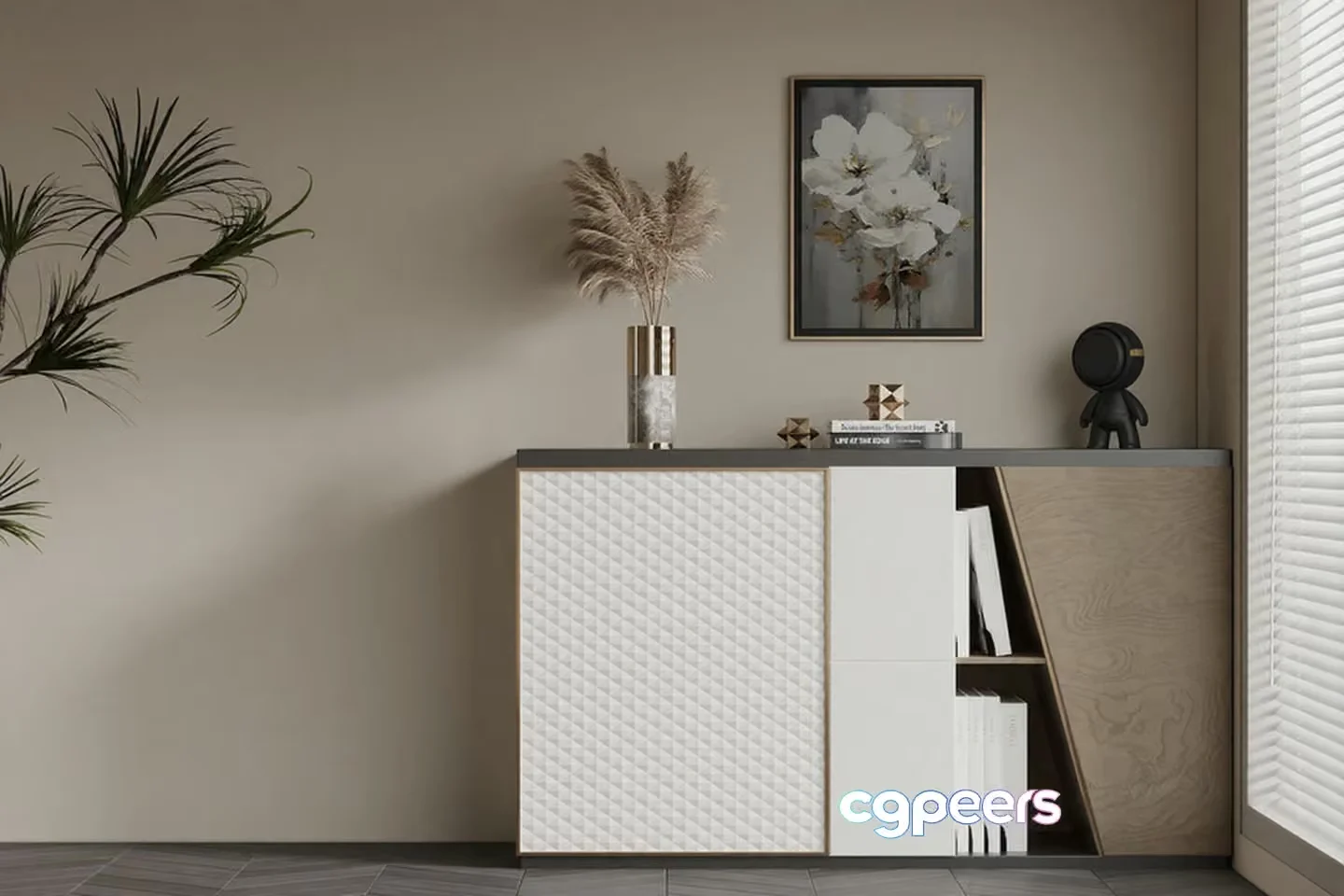 Modern Storage Cabinet 3D Model – 4023 – VRAY Render