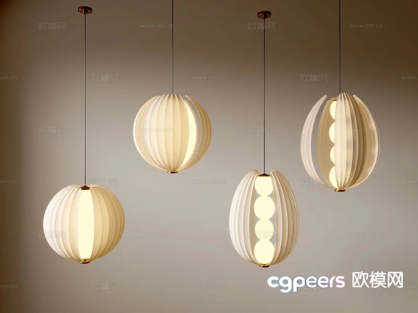 Cream style chandelier art style lamp fashion lamp 3d model
