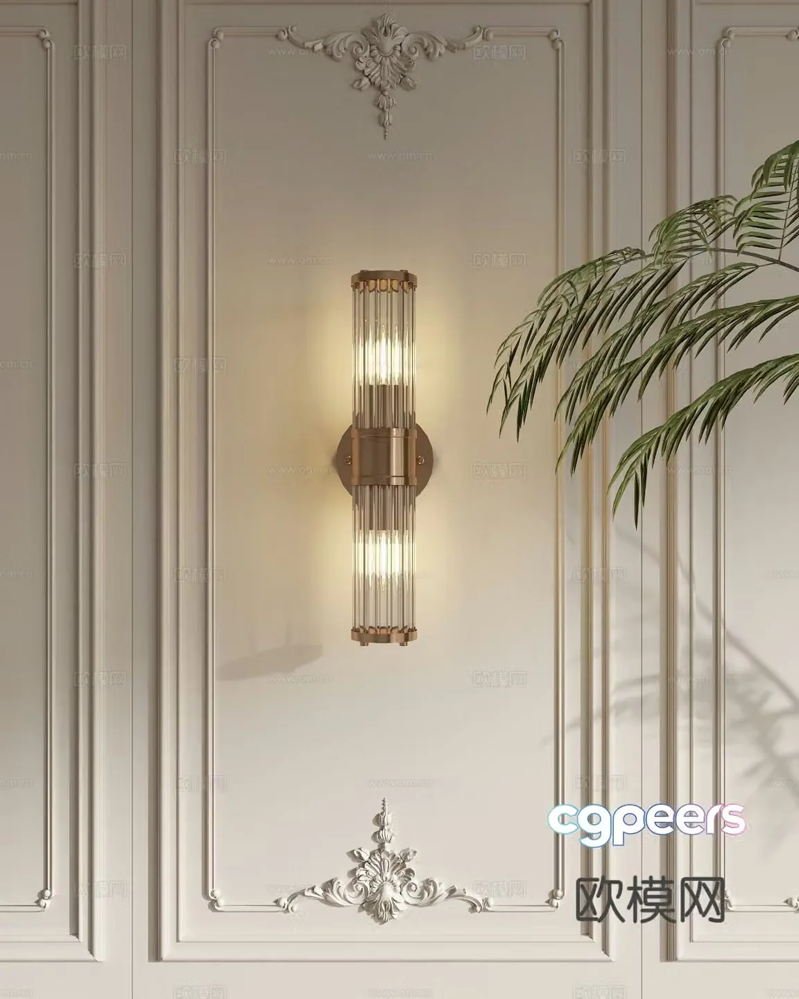 Light luxury wall lamp glass wall lamp 3d model