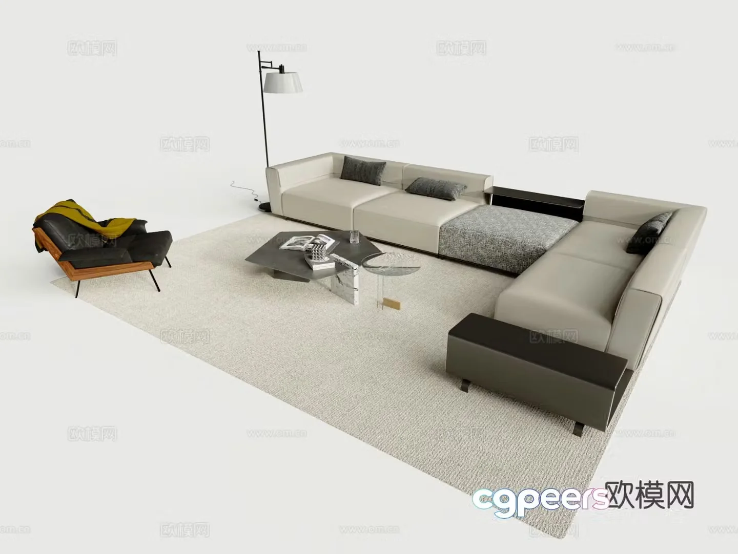 Modern modular sofa corner sofa 3d model