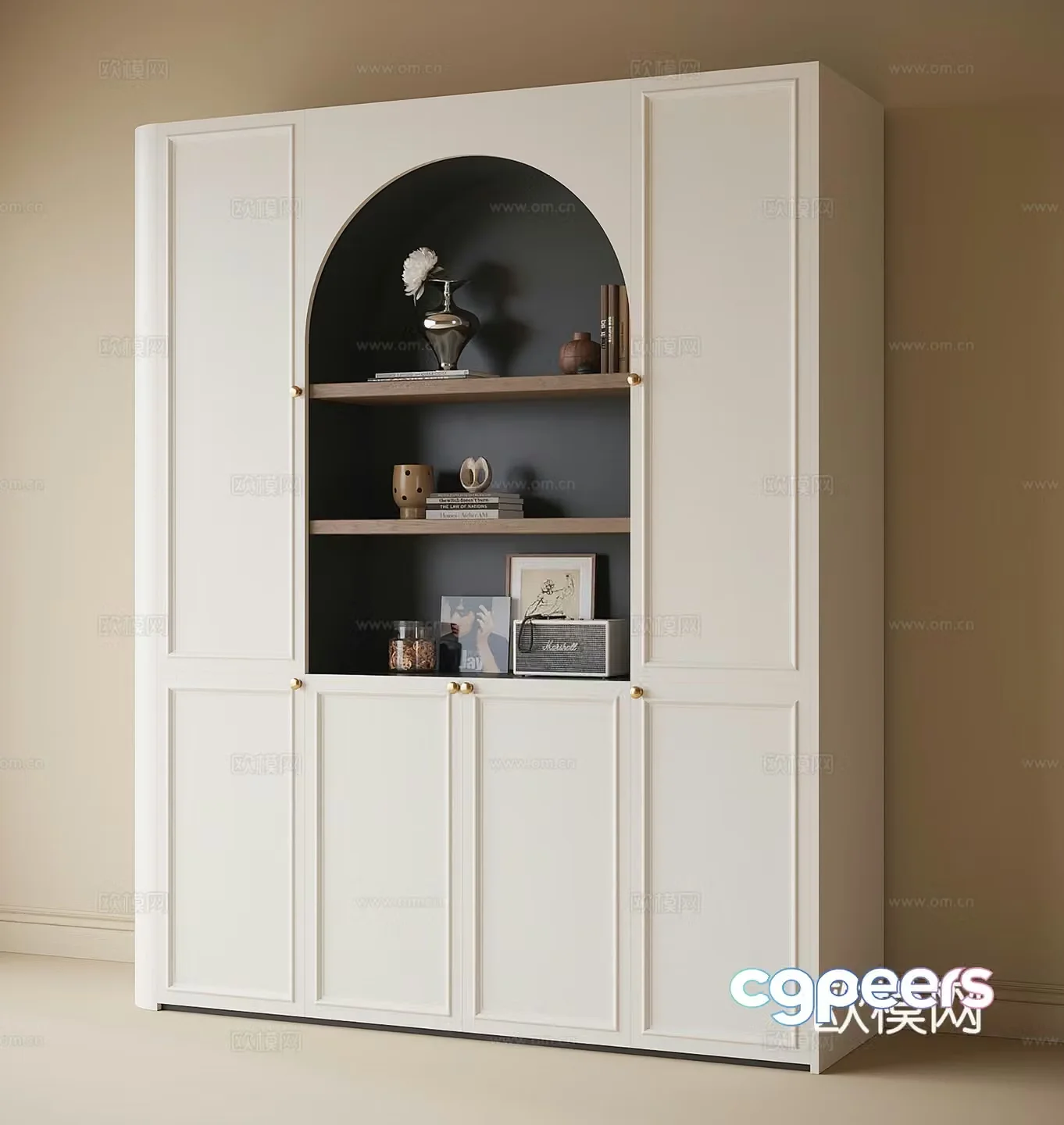 French bookcase display cabinet 3d model