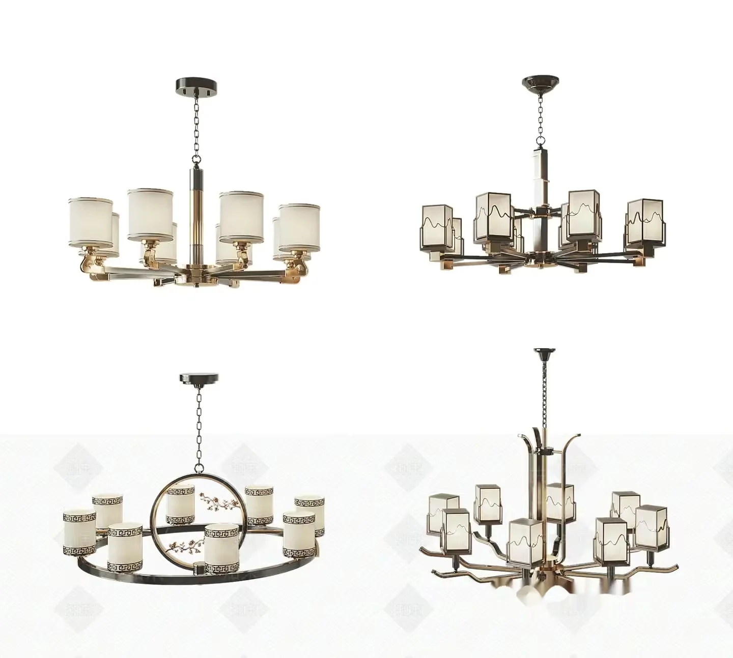 Gold Light Fixture 3D Model – 16375 – VRAY Render