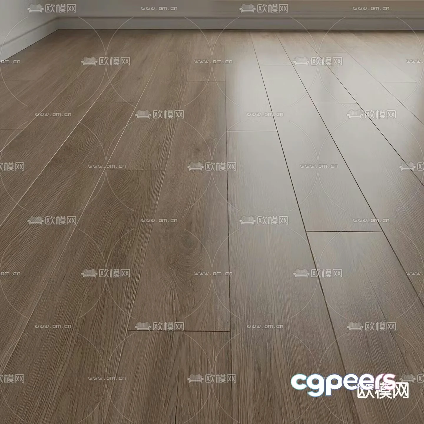 Fishbone pattern wooden floor 3d model