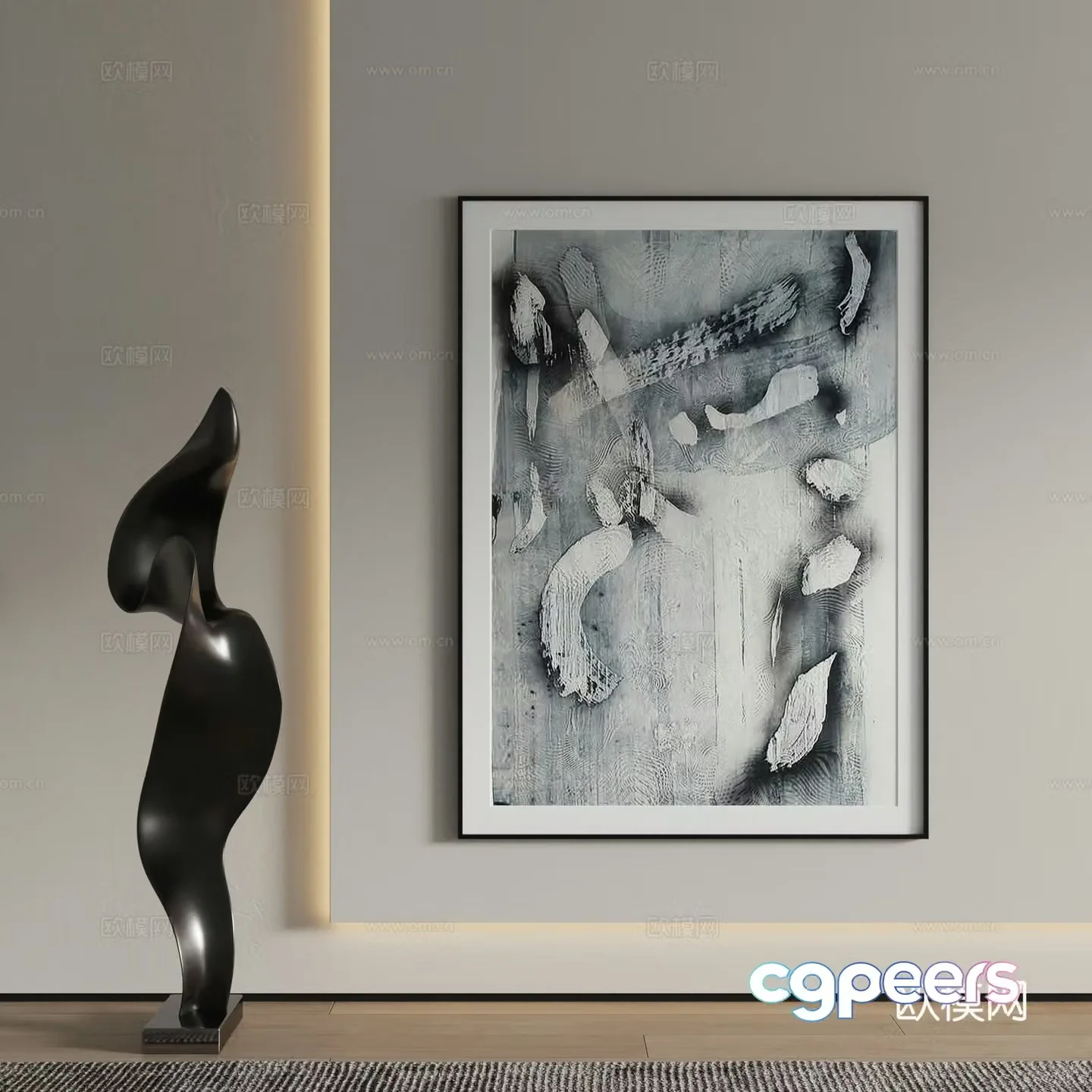 Decorative painting texture painting hanging painting 3d model