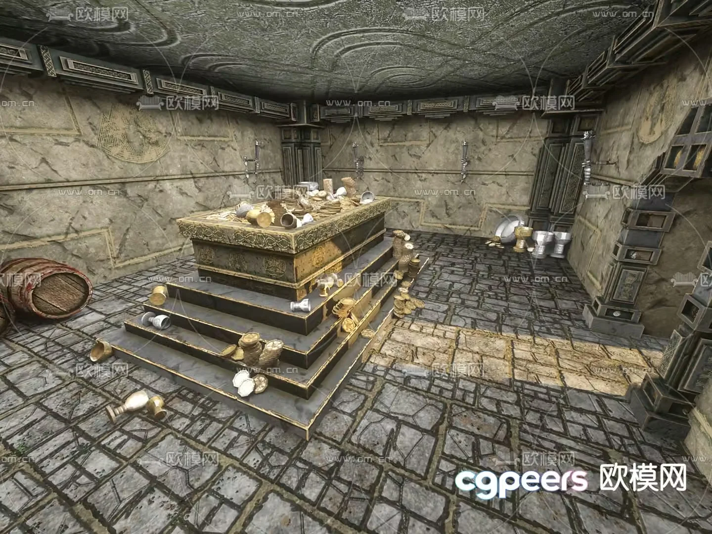 Cartoon treasure house cellar 3d model