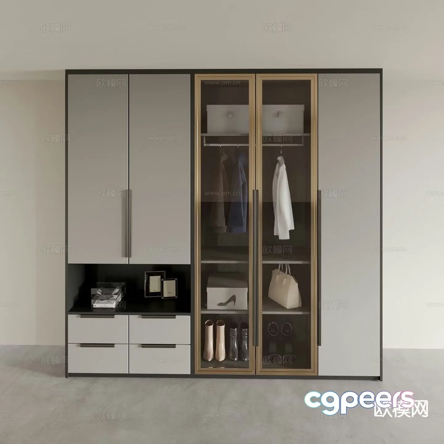 modern wardrobe wardrobe 3d model