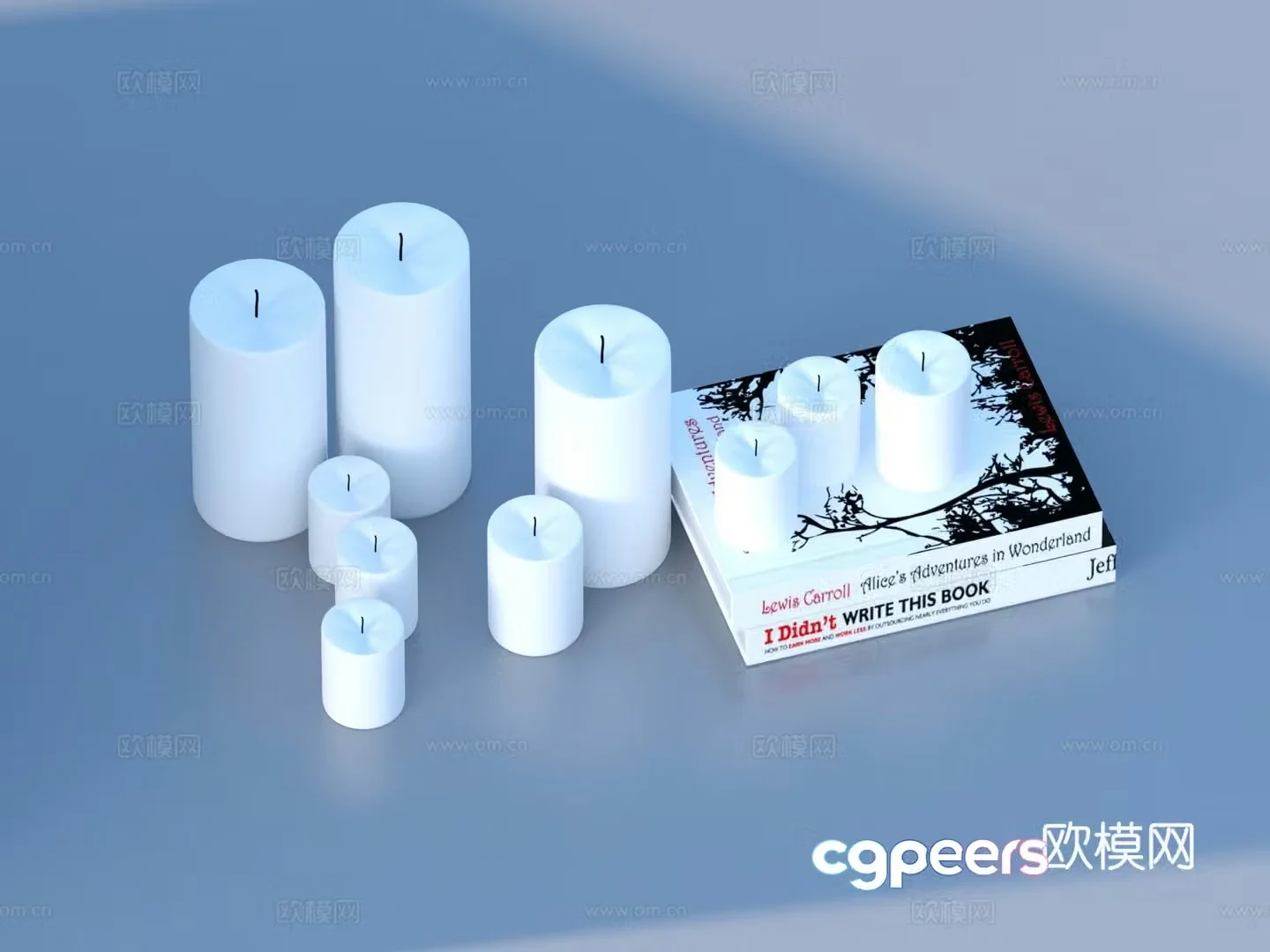 Candle Book Book Desktop Furniture 3D Model