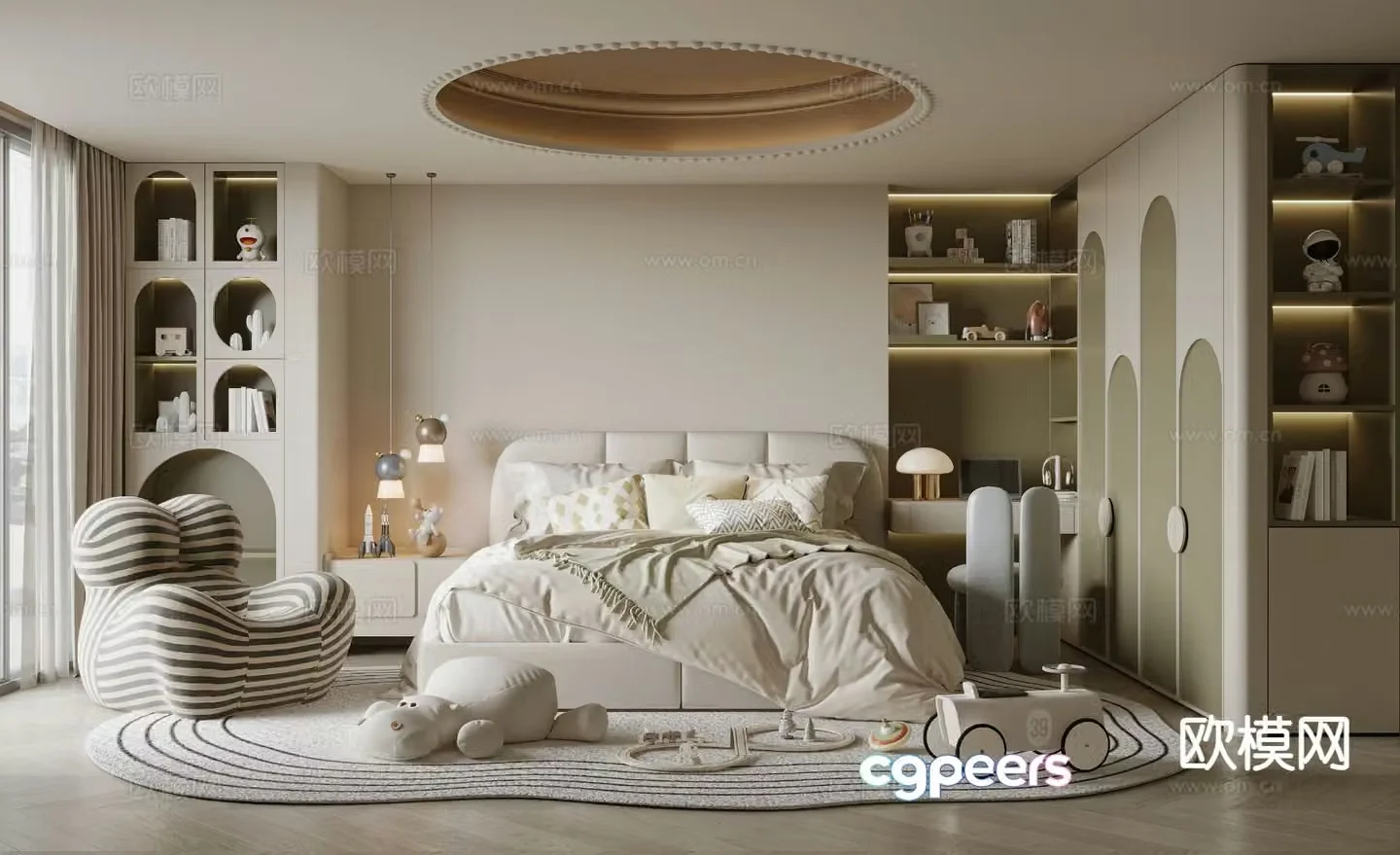 Modern children’s room girl’s room 3d model