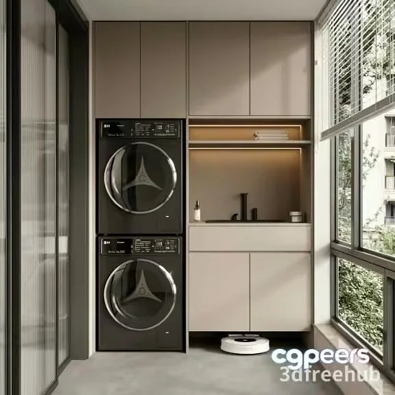 Modern Laundry Room 3D Model – 20821 – VRAY Render