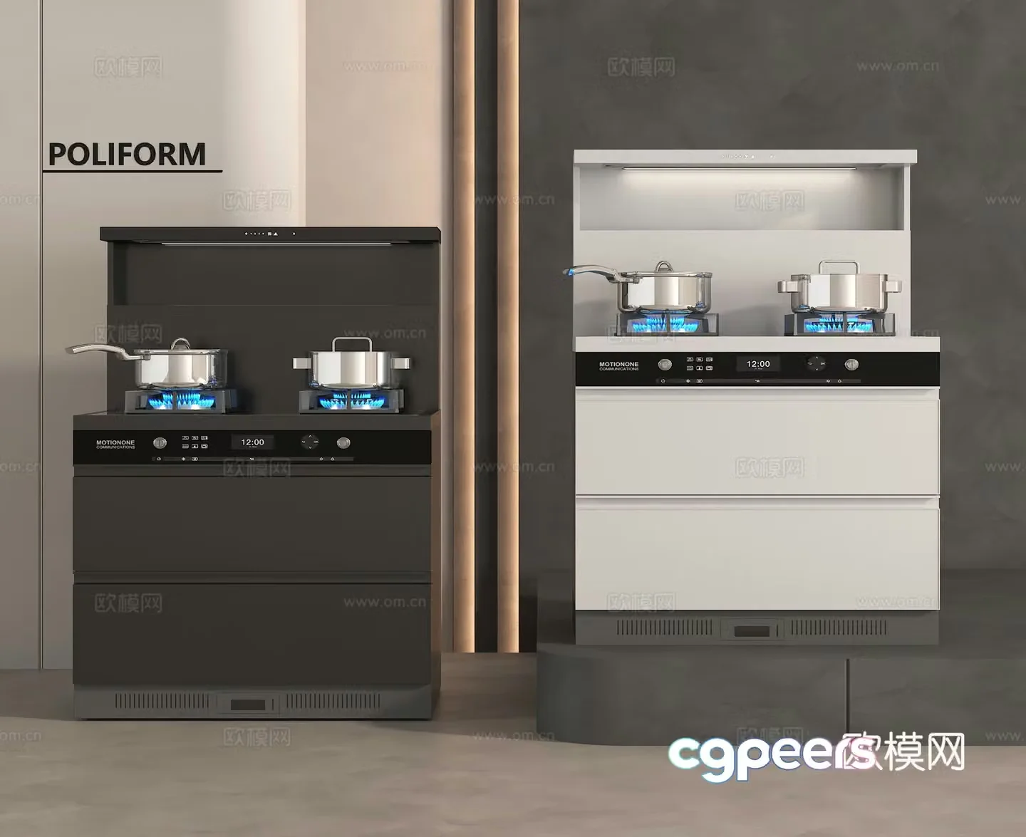 Integrated stove stove 3D model