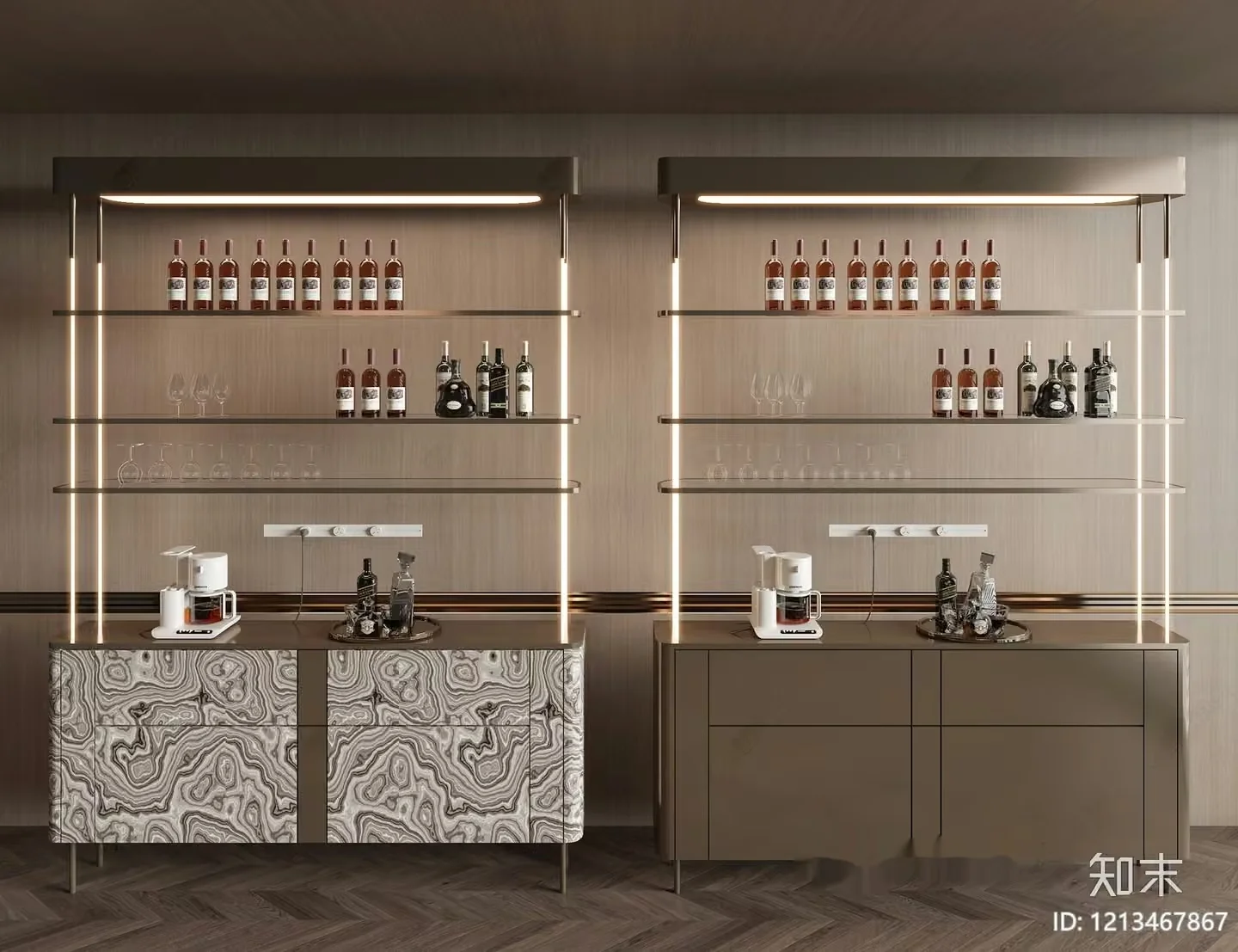 Modern Bar Area 3D Model – 7225 – VRAY Render