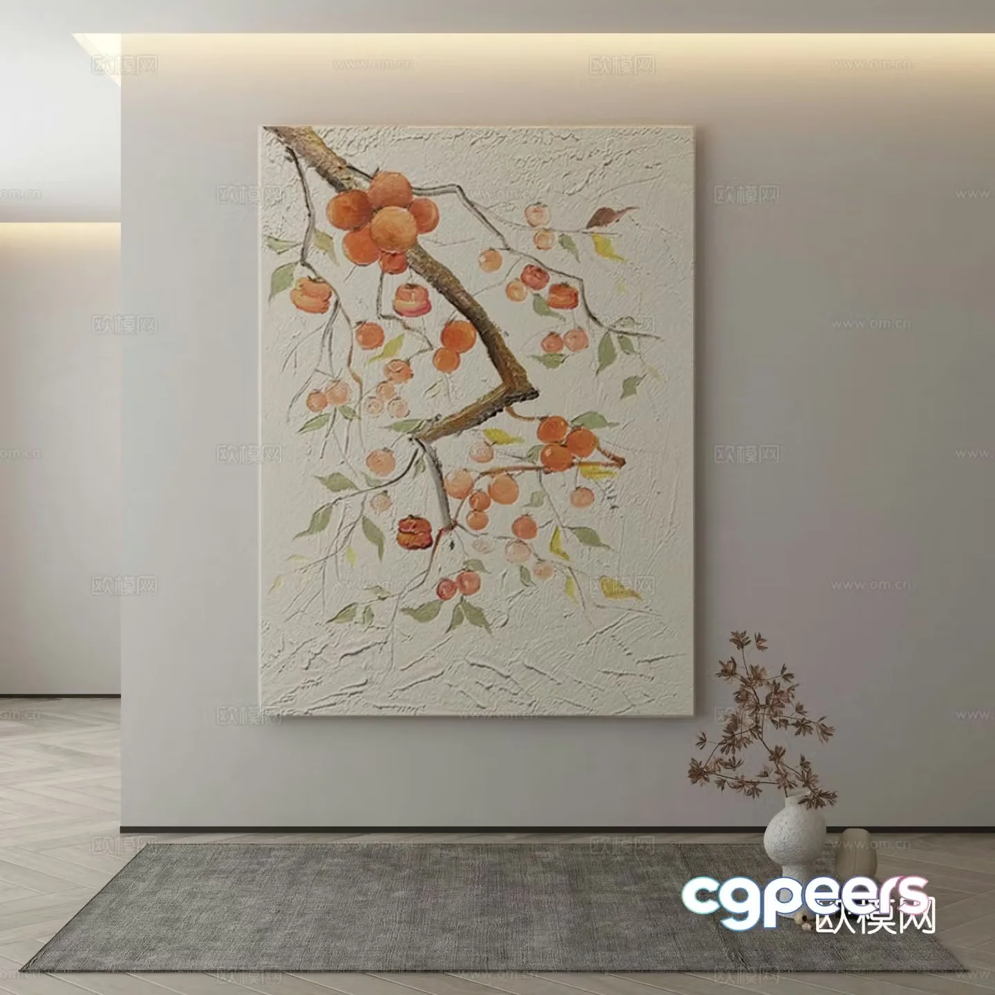 Modern texture painting decorative painting 3d model