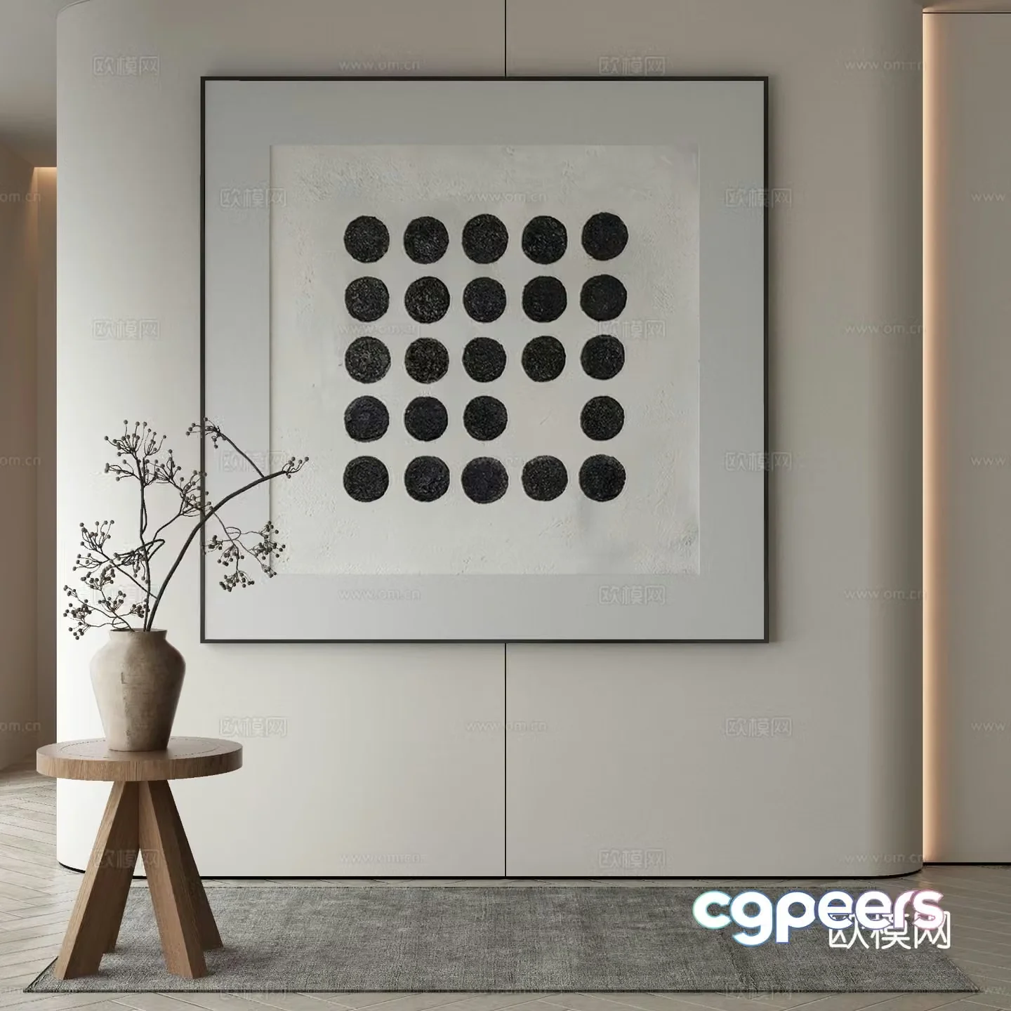 Modern texture painting decorative painting 3d model