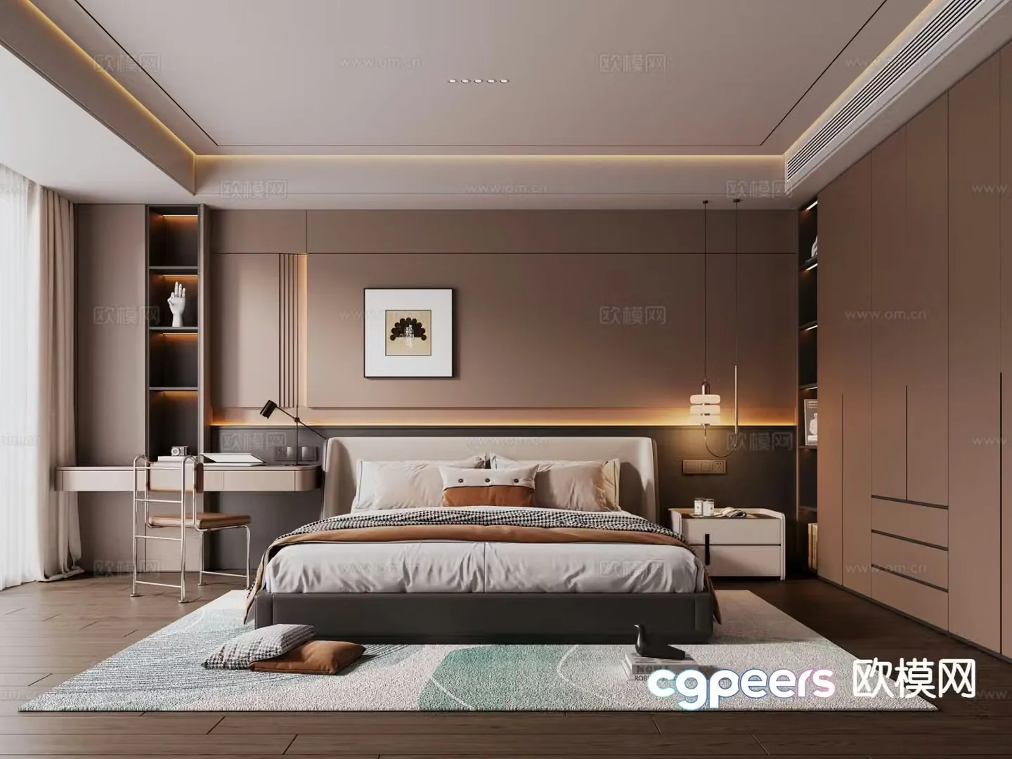 Italian style bedroom master bedroom 3d model