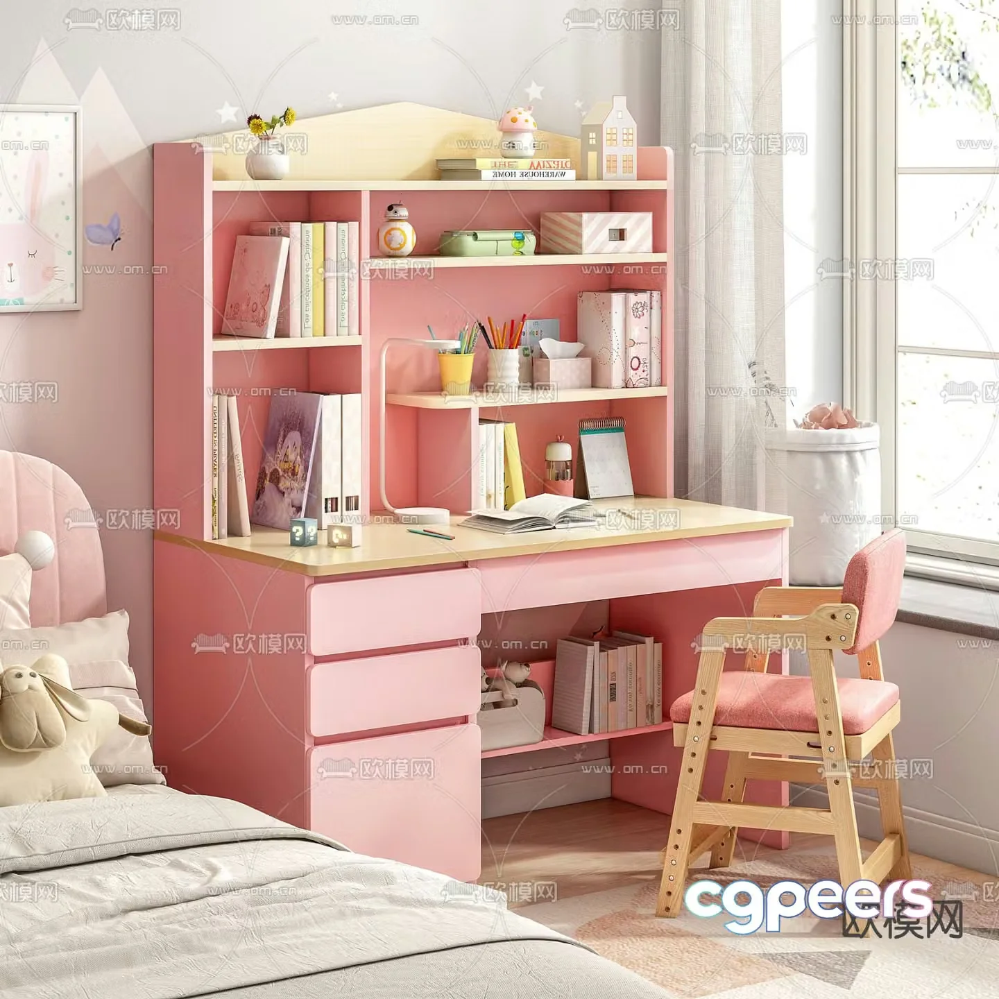Children’s desk writing desk 3d model