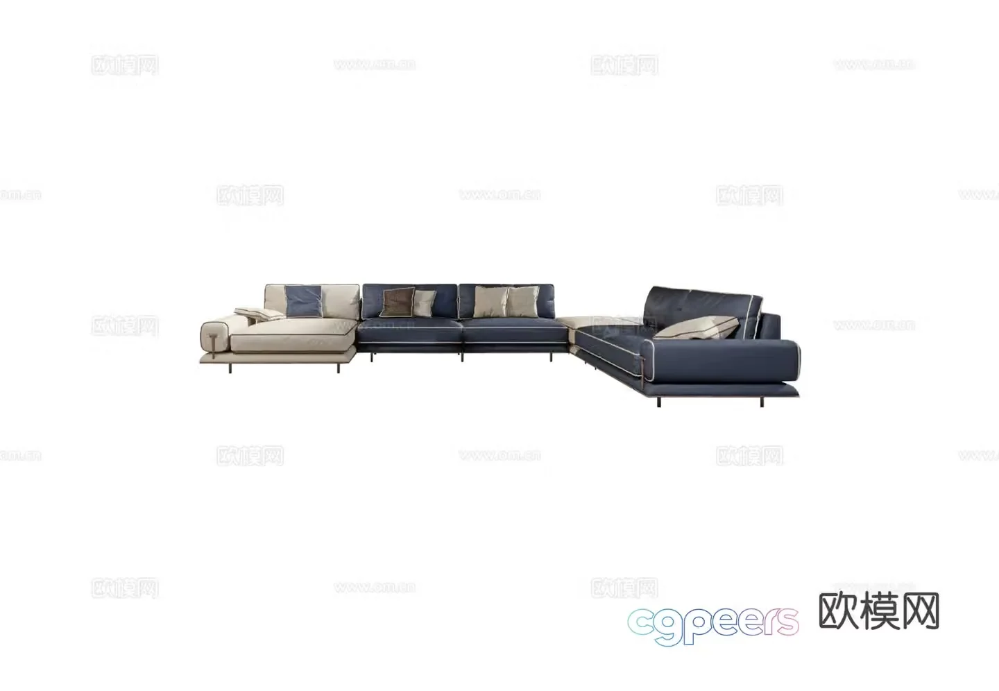 TURRI BLUES corner sofa 3d model