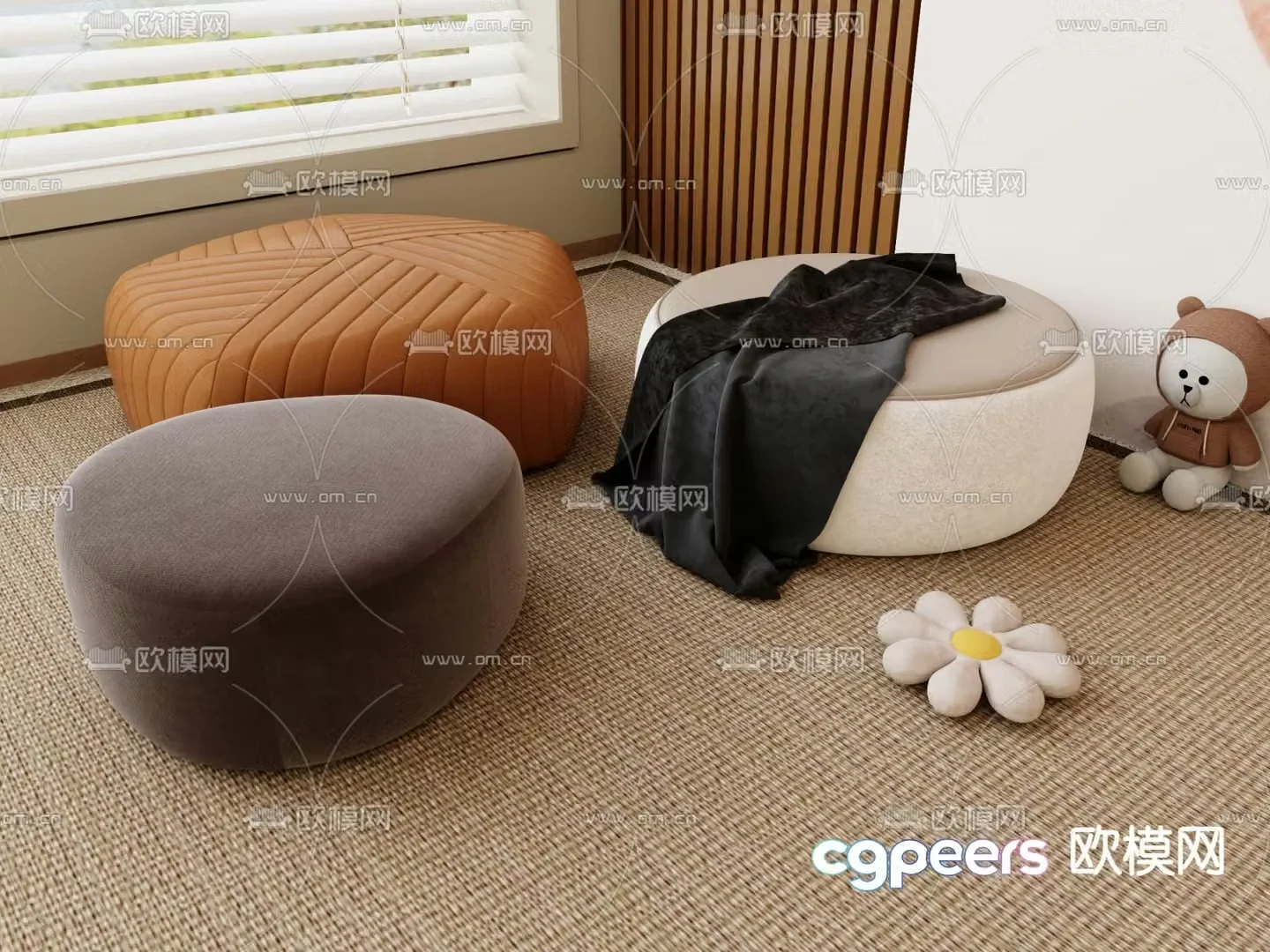 Sofa stool Sofa cushion Foot 3D model