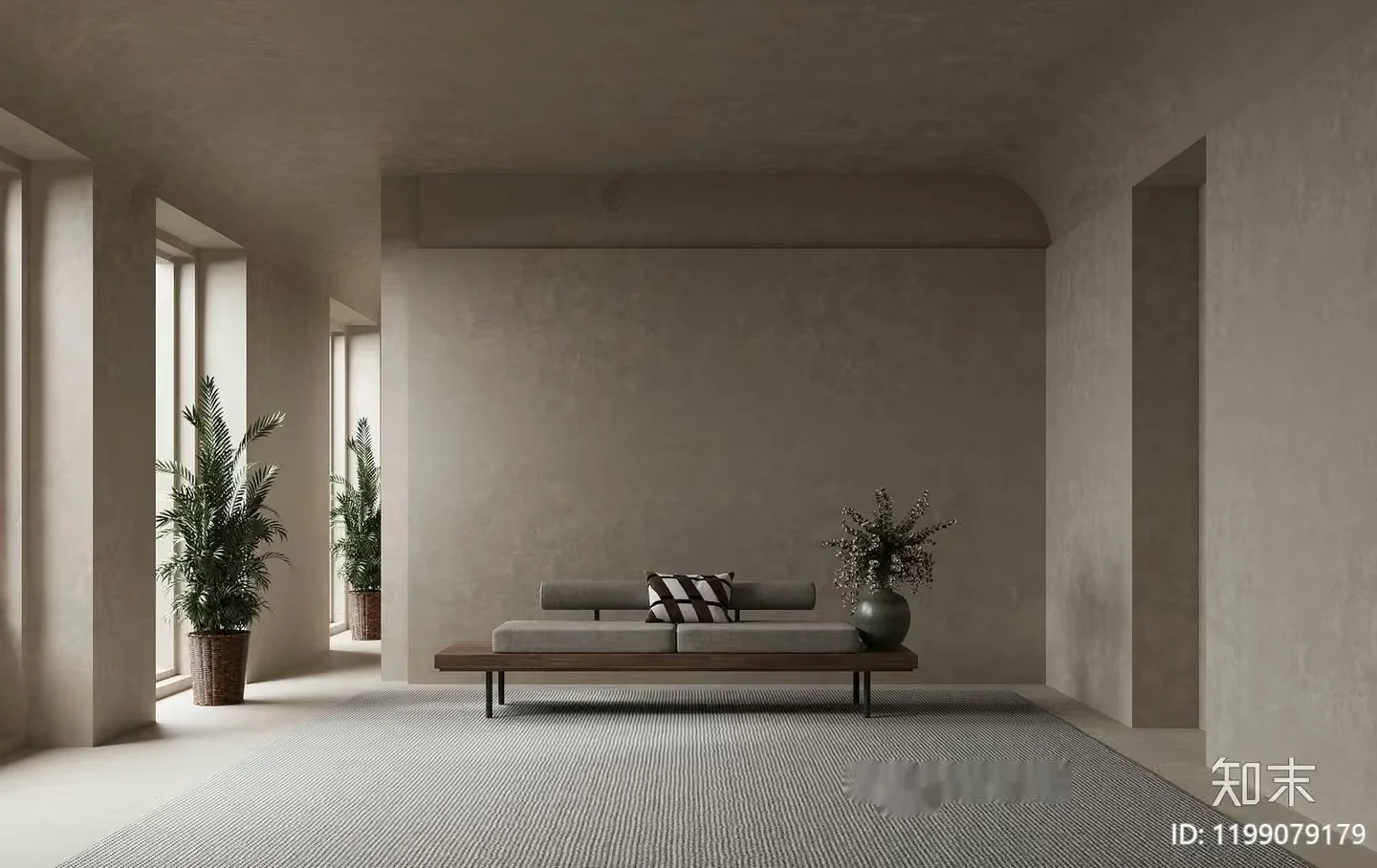 Modern Minimalist Living Room 3D Model – 8693 – CORONA Render