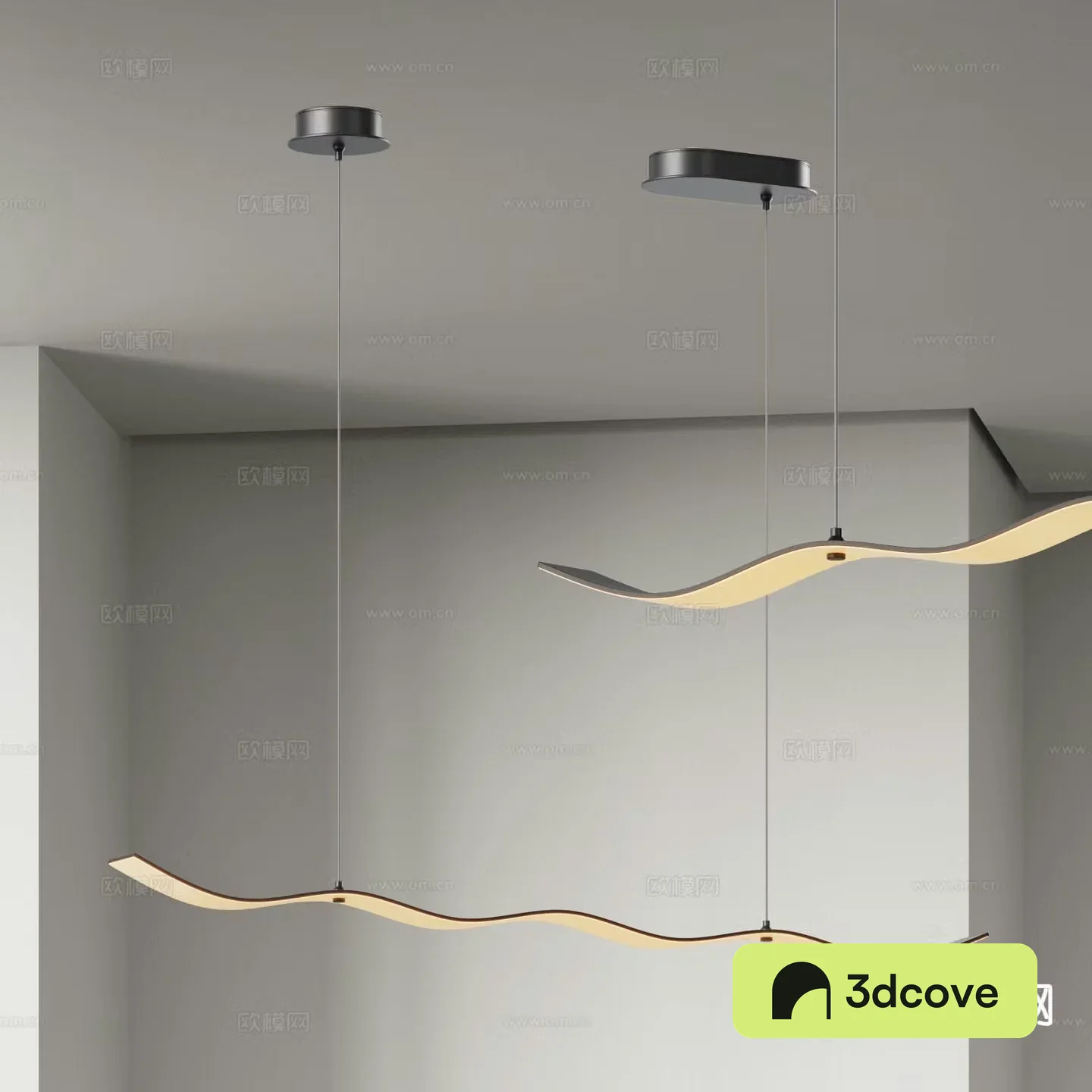 Modern streamer chandelier