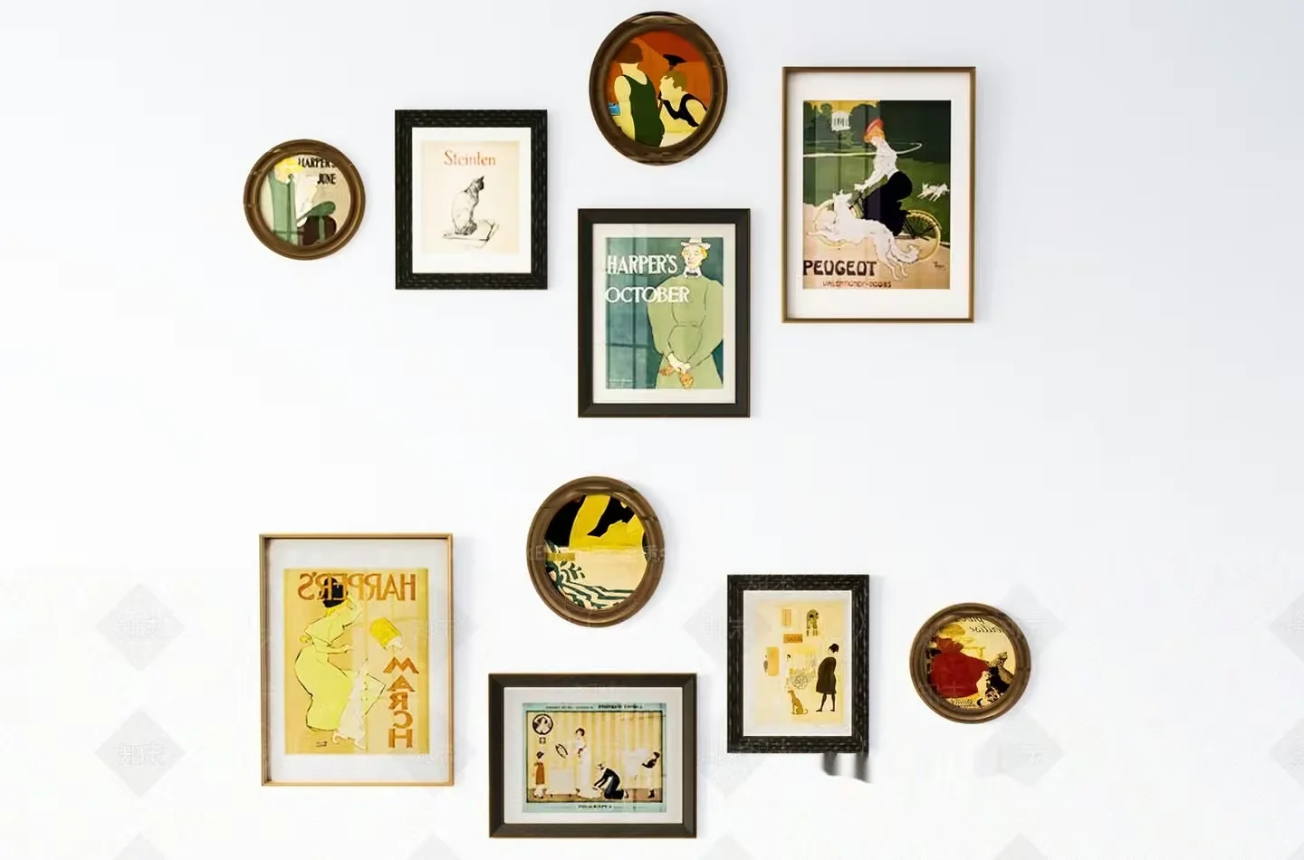 A Collection Of Framed Artwork 3D Model – 21117 – VRAY Render
