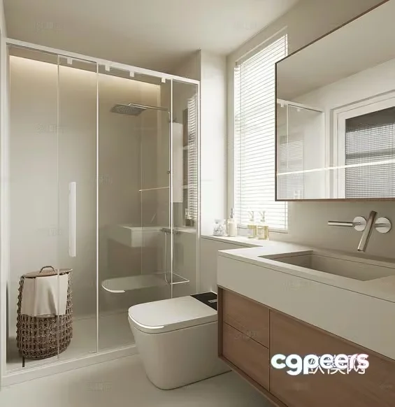 A Modern Bathroom 3D Model – 6774 – VRAY Render