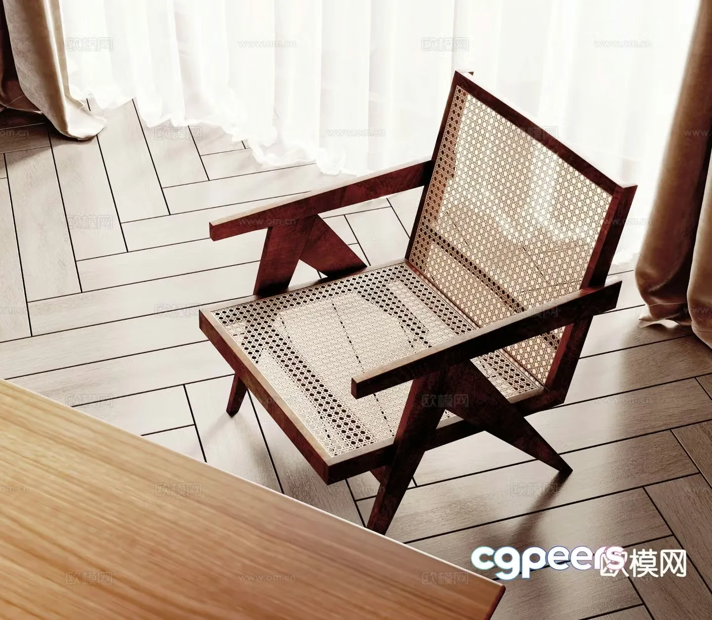 wabi-sabi chair armchair leisure chair 3d model