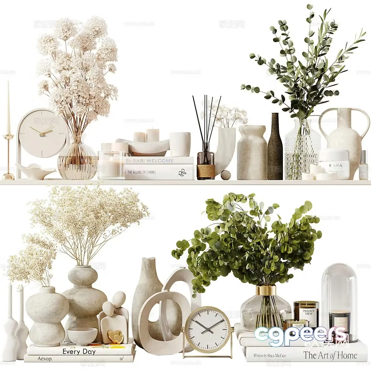 Modern cream style ornament ornament 3d model