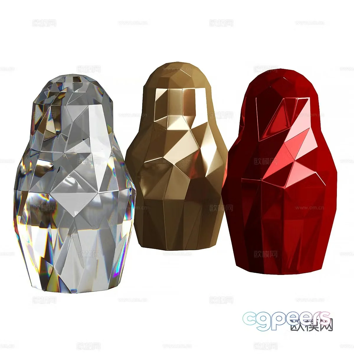 Modern Italian light luxury sculpture ornaments 3D model