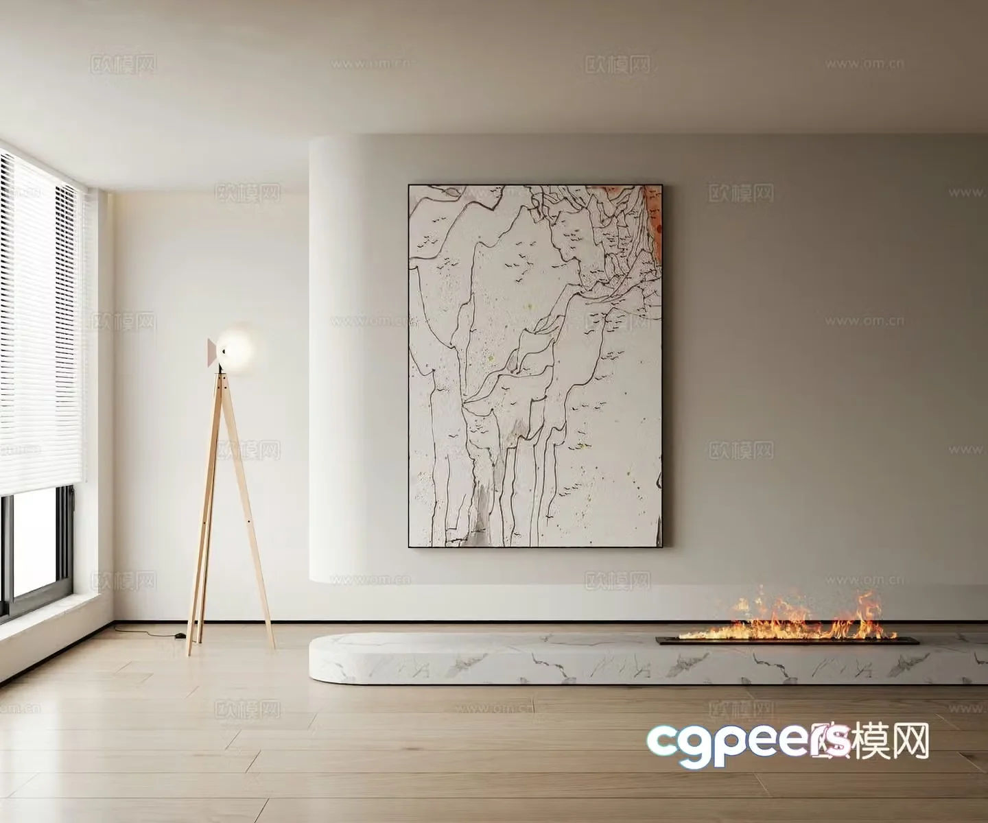 Modern decorative painting 3d model