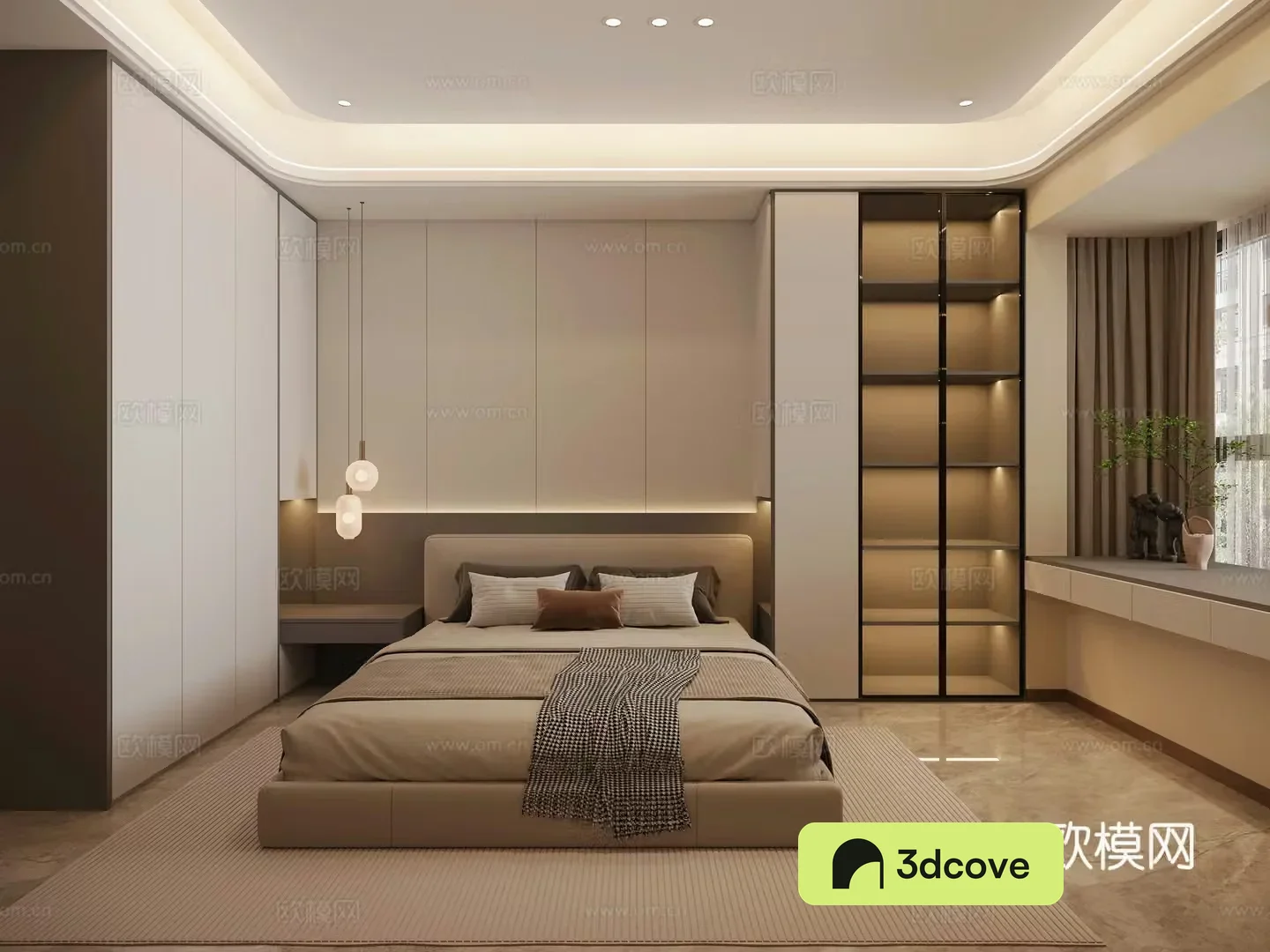Modern minimalist bedroom