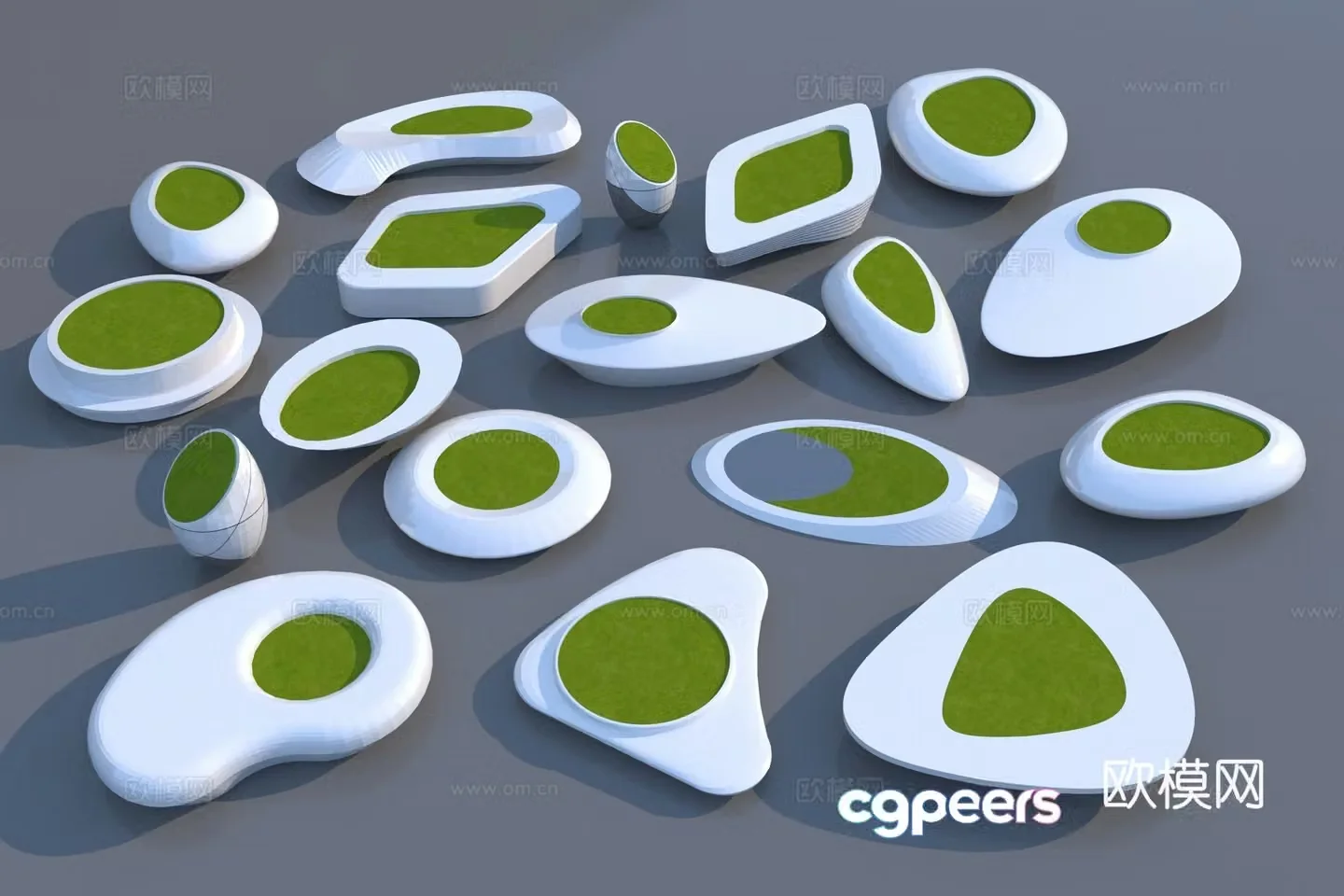 Outdoor chair tree pool chair park chair landscape seat 3d model