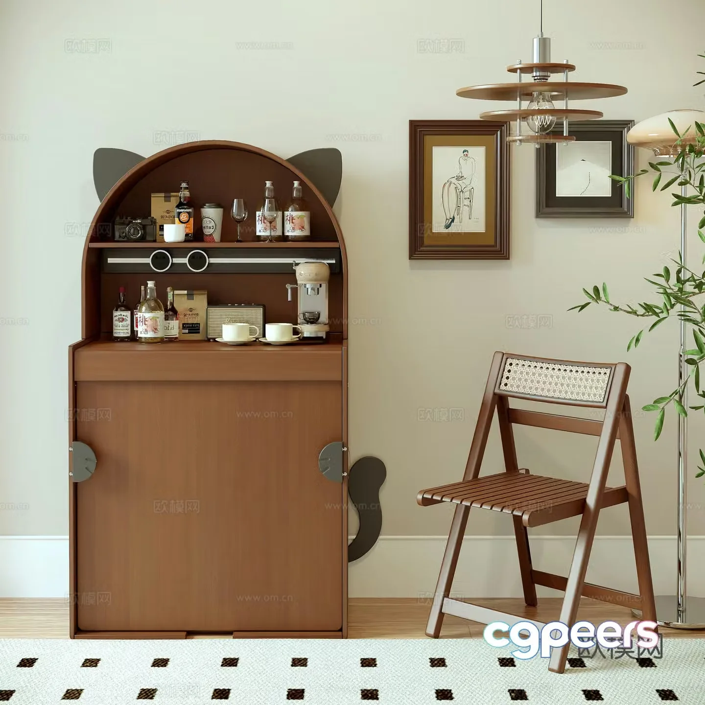 Modern dining chair combination 3D model
