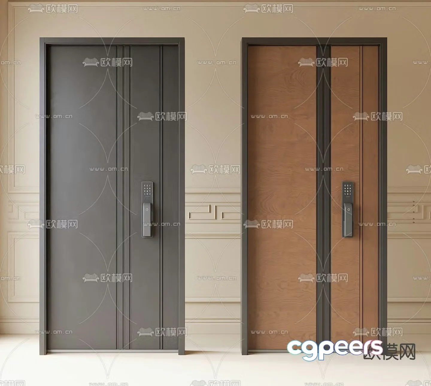 Entry door Security door Password door 3d model