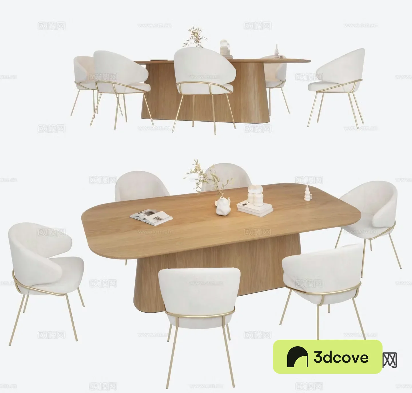 Modern dining table and chairs