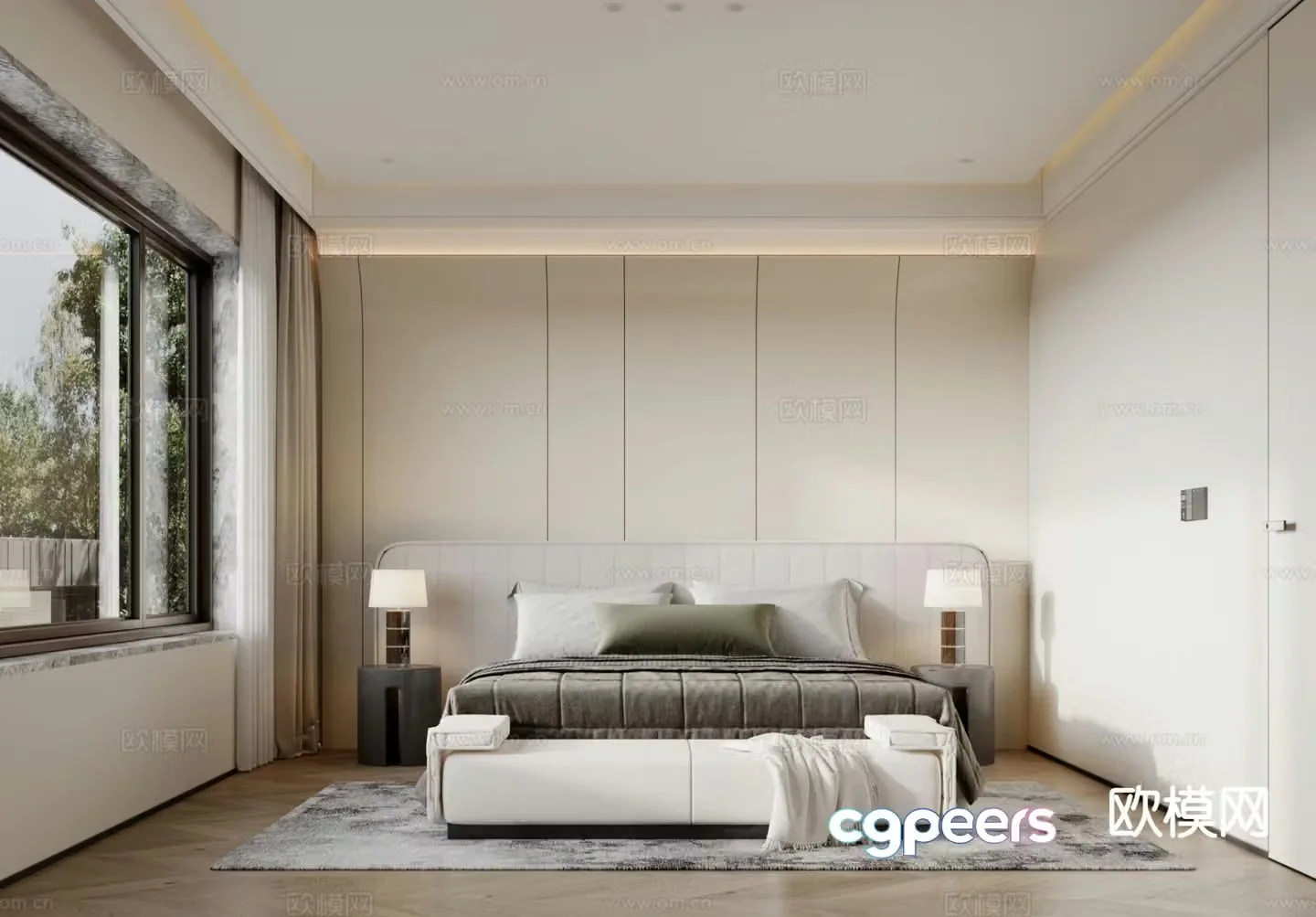 Cream style bedroom master bedroom 3d model