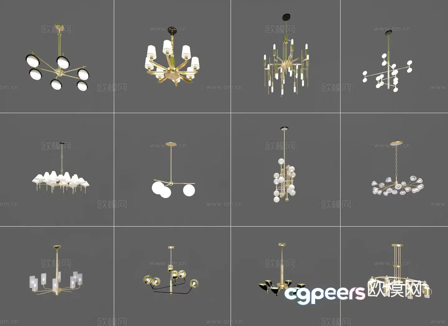 Modern chandelier 3d model