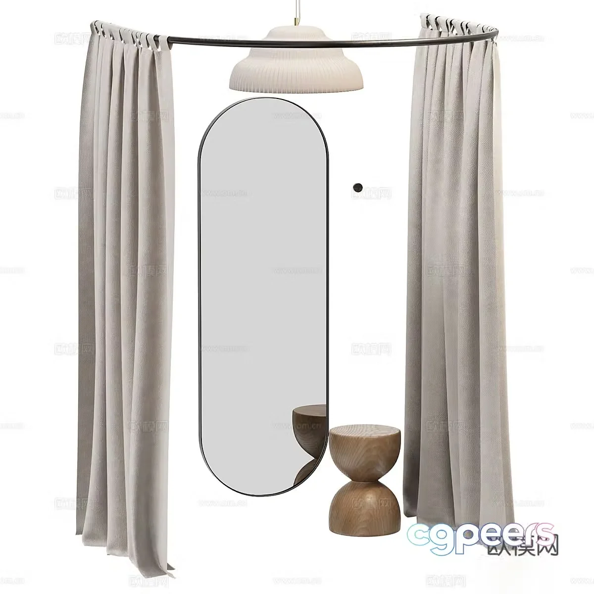 Modern clothing store dressing room 3d model