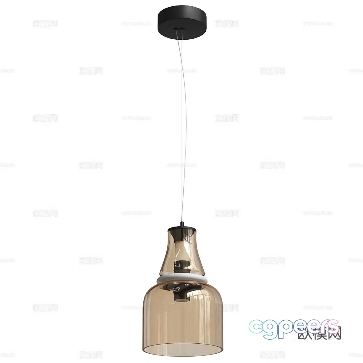 Modern glass chandelier 3d model