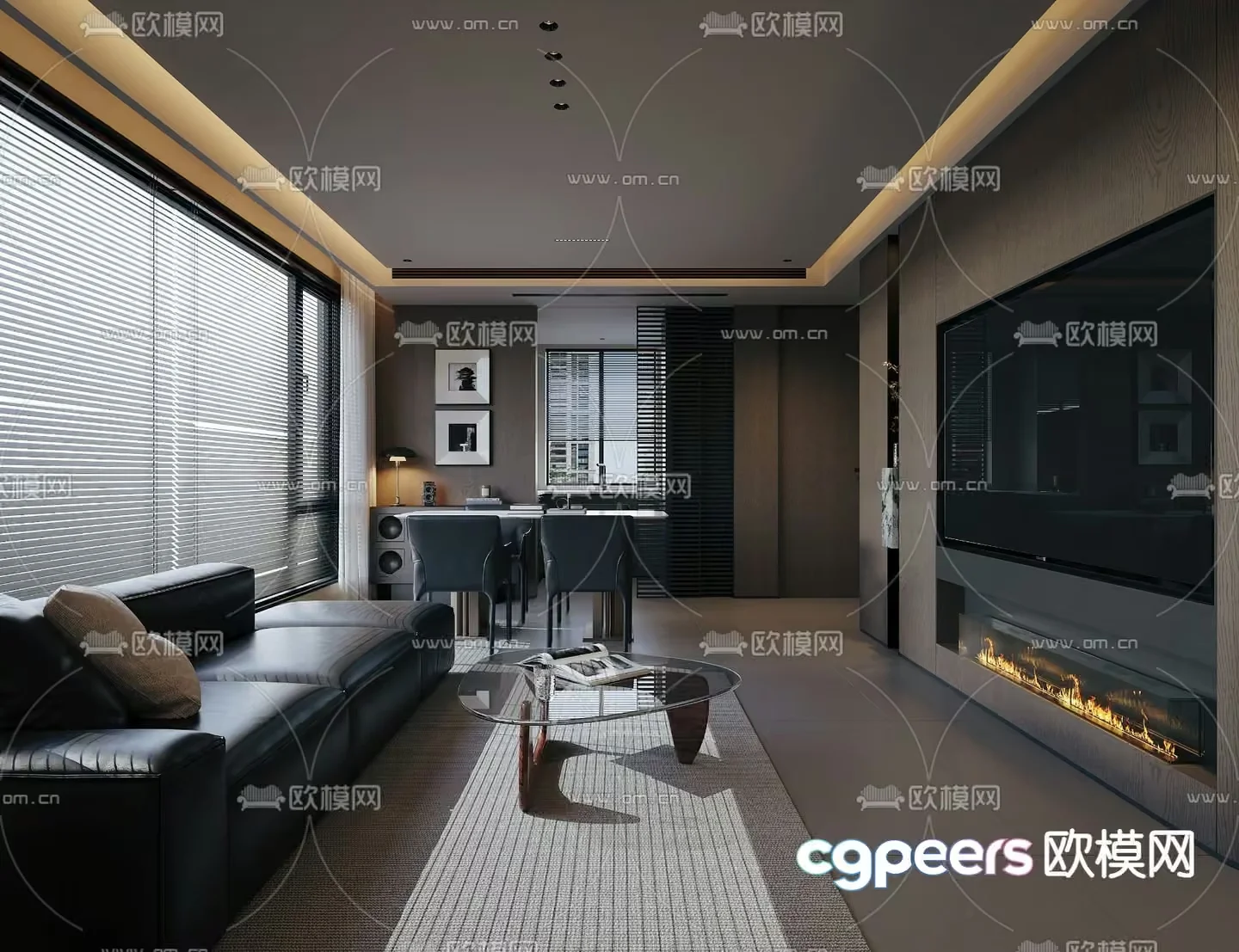 Modern Living Room 3D Model – 9795 – VRAY Render