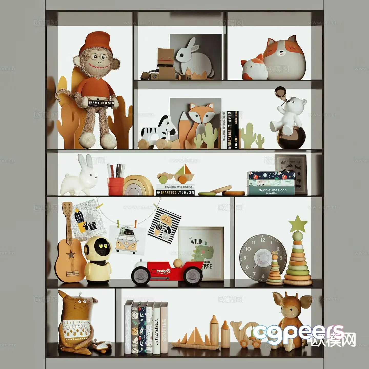 Modern plush toy doll 3d model
