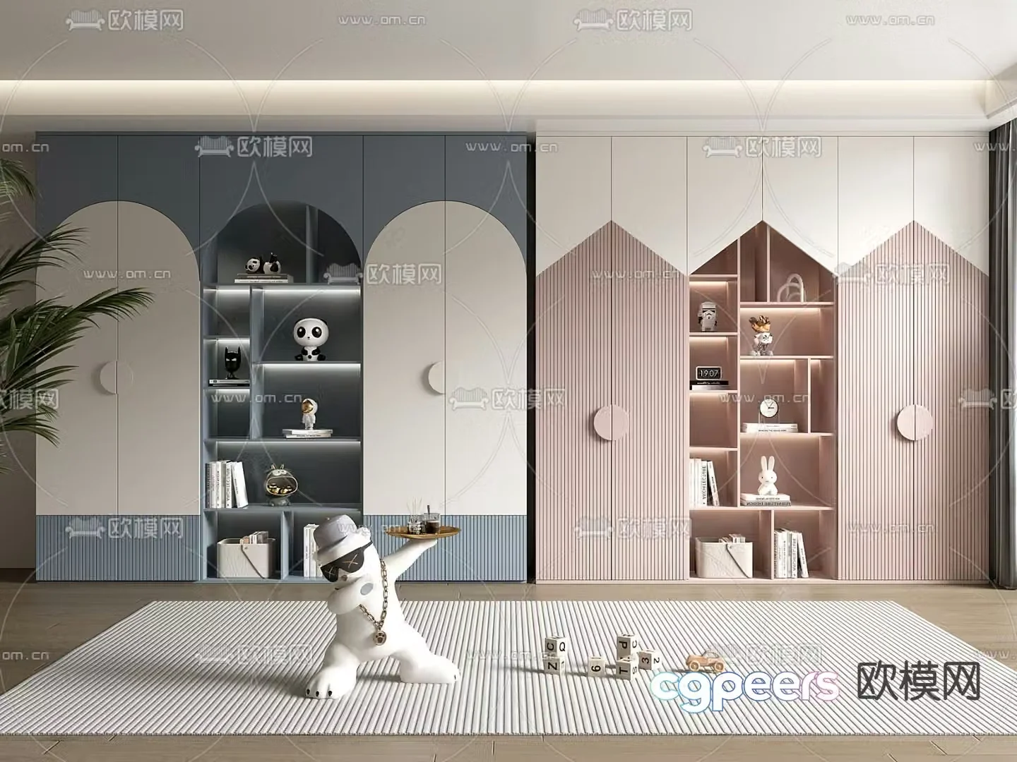 Children’s wardrobe toy cabinet 3d model