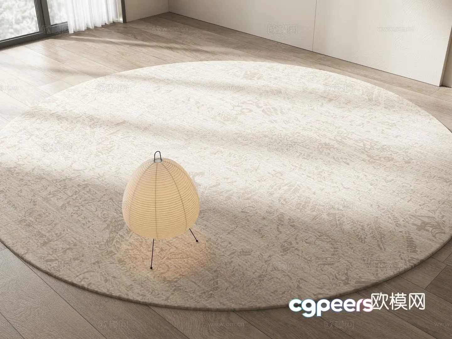 Modern carpet Creamy carpet Living room carpet Round carpet Wasabi carpet 3d model
