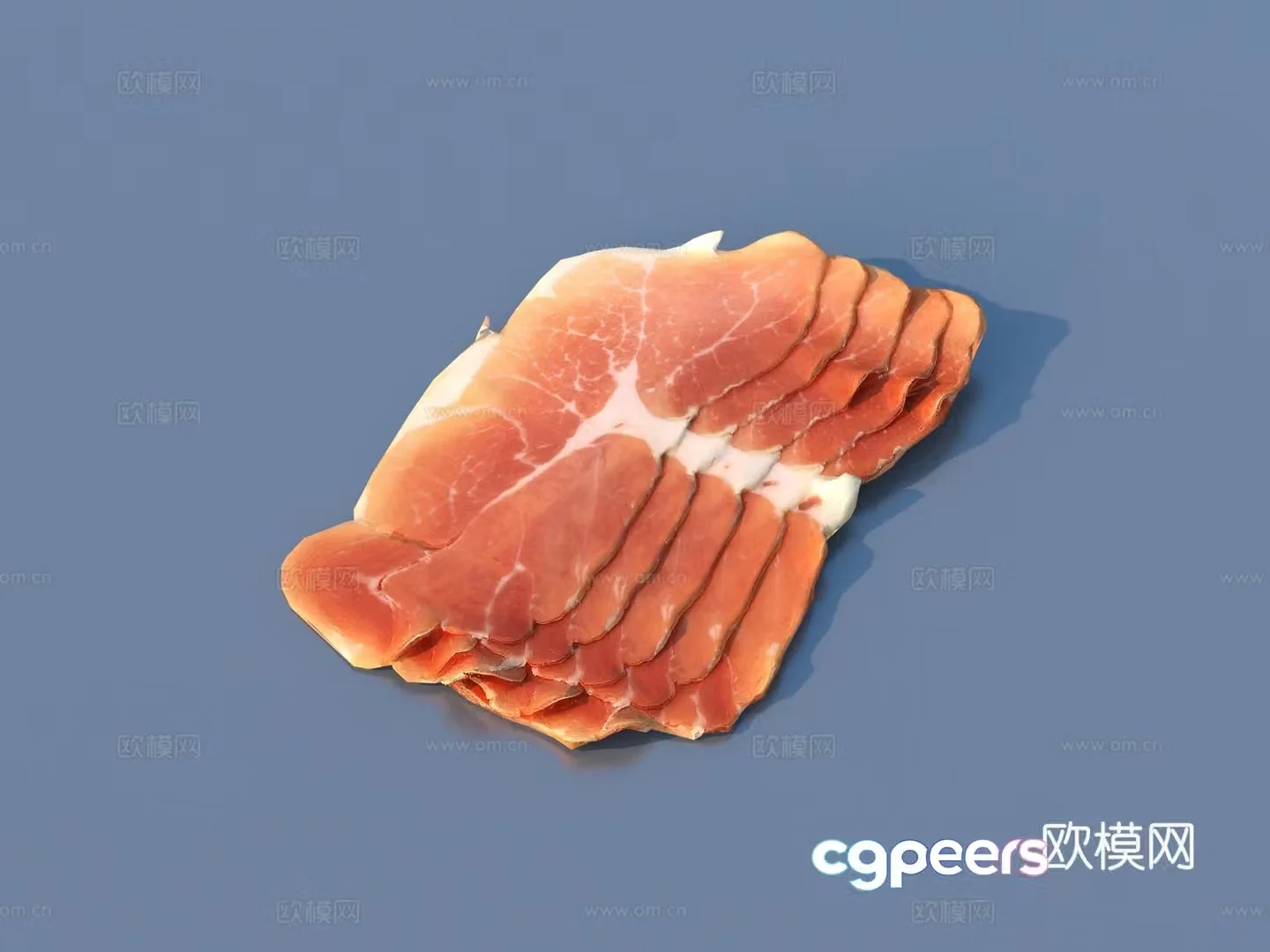 Meat Pork Beef Lamb Meat Slices Food 3D Model