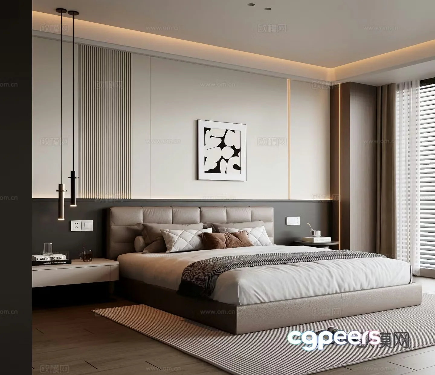 Italian style bedroom master bedroom 3d model