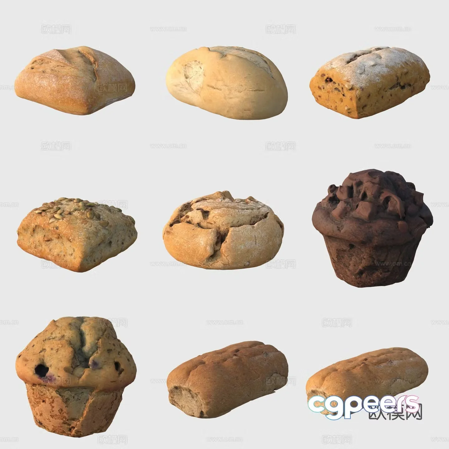 Donut Cookies Bread Food 3D Model