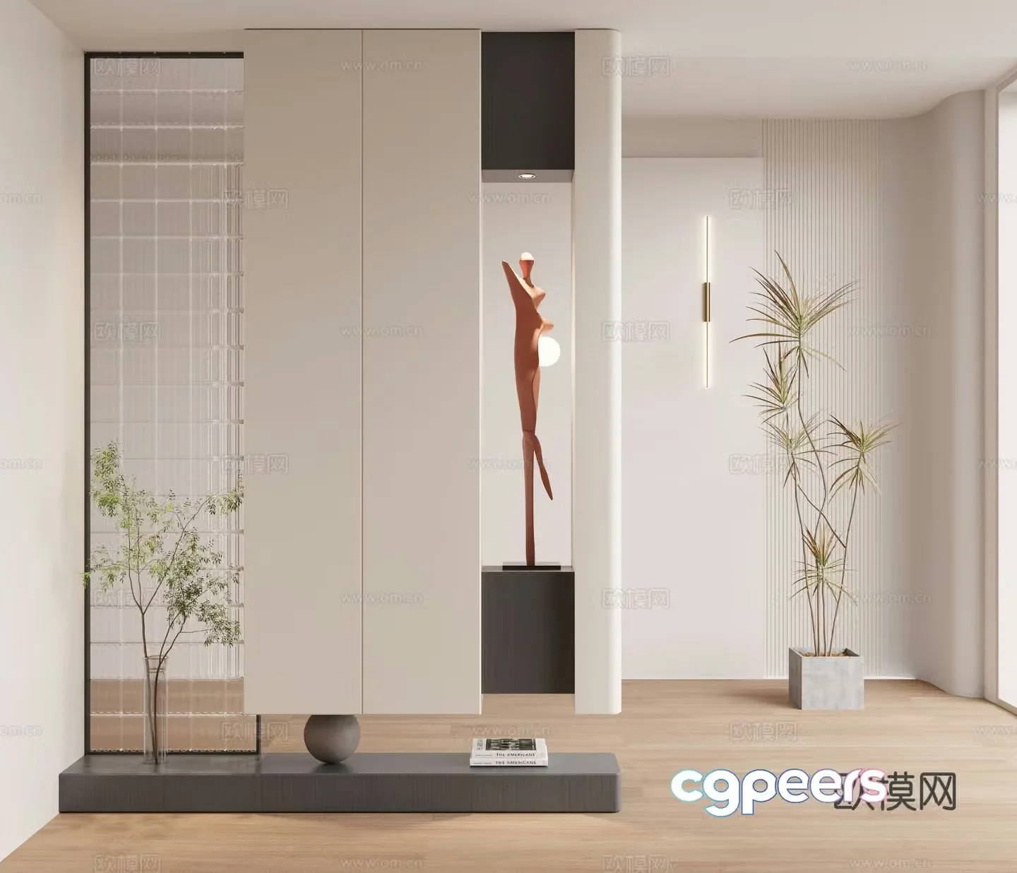 Modern entrance shoe cabinet partition cabinet 3d model