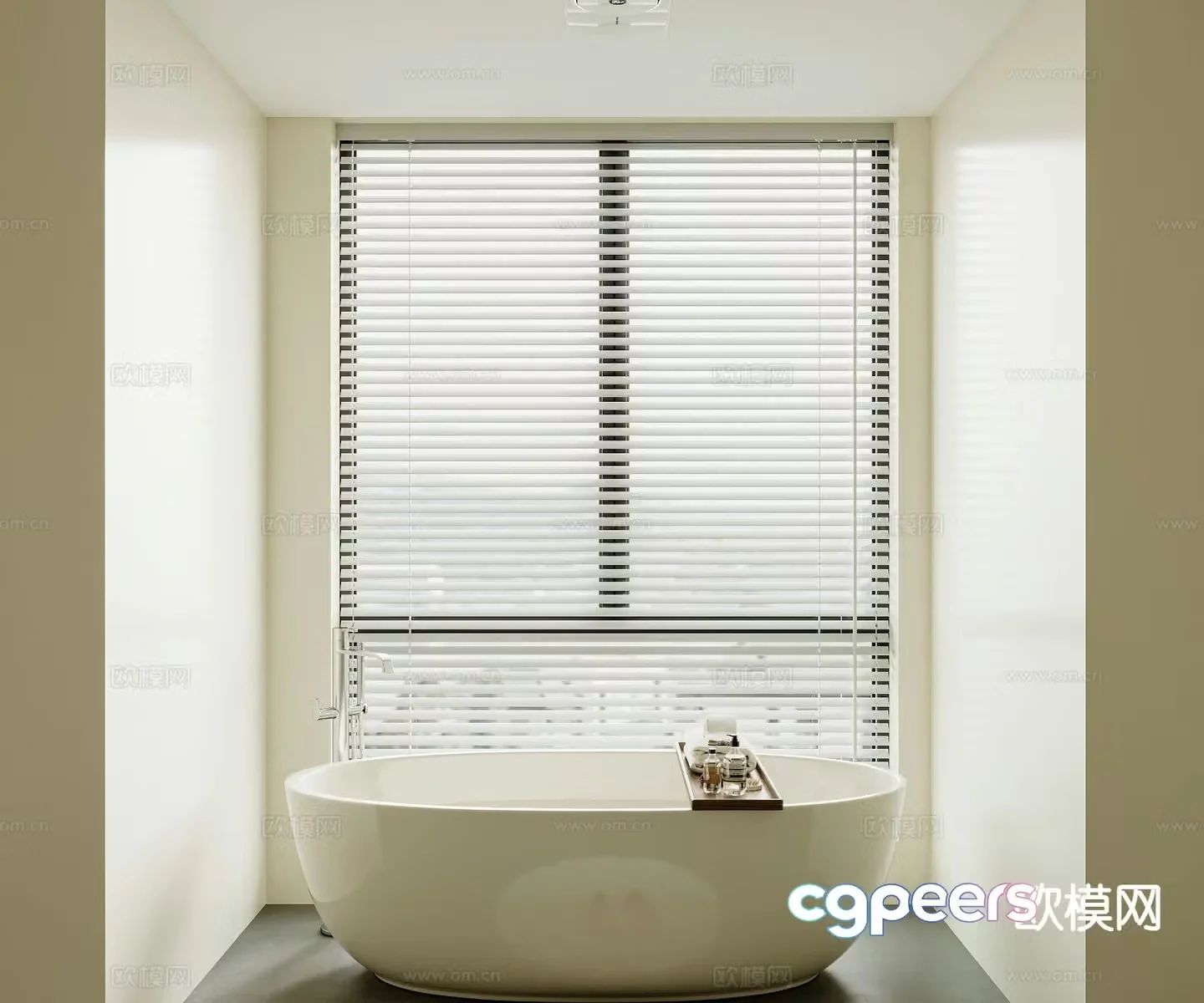 Modern curtains Venetian blinds 3d model