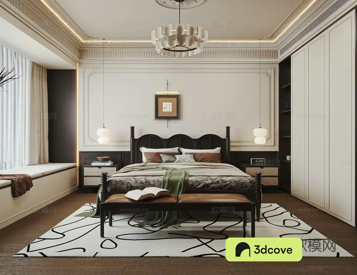 French retro bedroom master bedroom